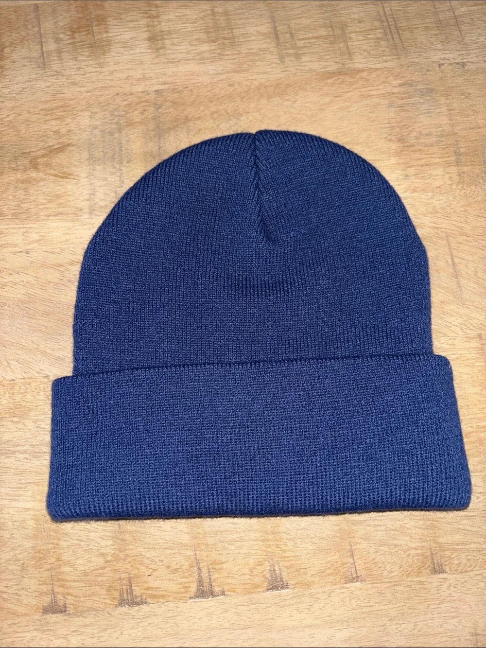 Boys Lie Navy Blue & Red Patch Angel Beanie Hat Womens One Size Fits All NWT